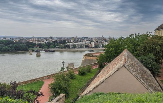 Panoramic View of the  Petrovaradin Fortress in Novi Sad, Serbia in a cloudy summer day