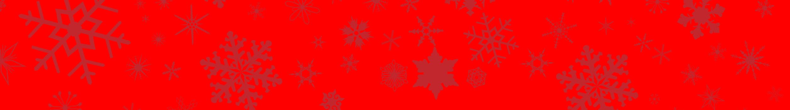 A banner of snowflakes in red as a wide web banner