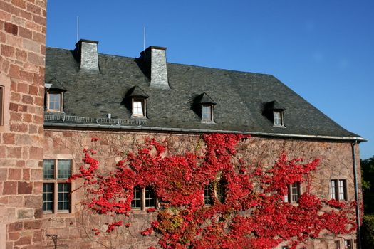 Detail view of a medieval castle