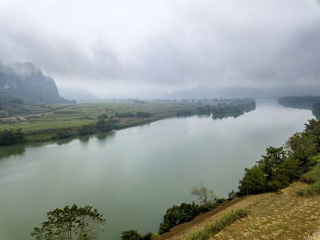 The Zuo river in karst mountains of Guangxi, China.