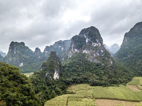 The karst mountains of Chongzuo, Guangxi of China.