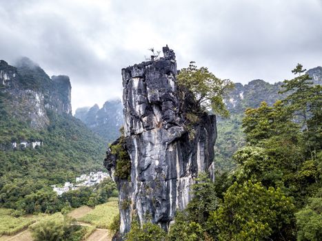 The karst mountains of Chongzuo, Guangxi of China.