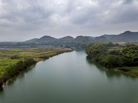 The Zuo river in karst mountains of Guangxi, China.