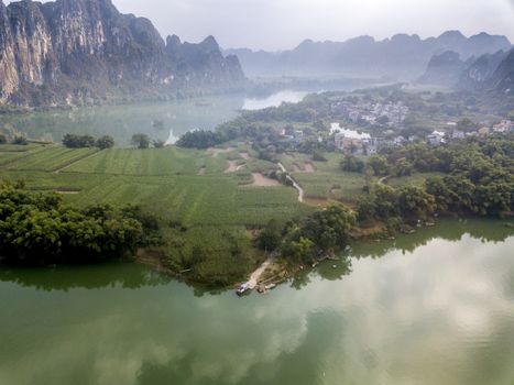 The Zuo river in karst mountains of Guangxi, China.