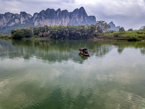 The Zuo river in karst mountains of Guangxi, China.