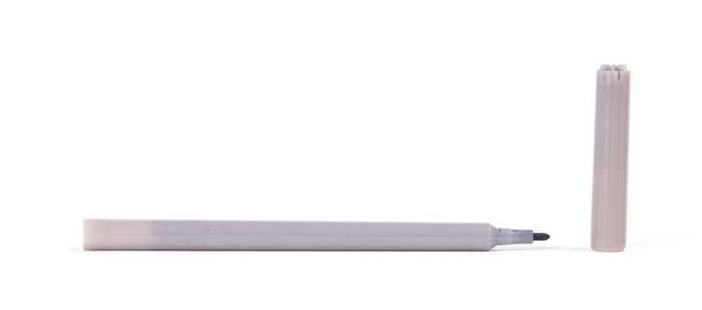 Grey felt-tip pen isolated on white background