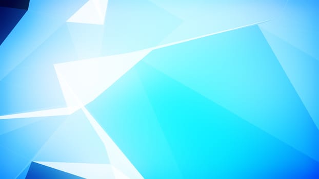3d illustration of a light blue triangles background with blank space for titles.