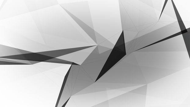 3d illustration of a dark grey triangles background.