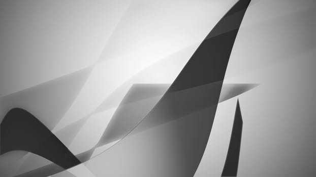3d illustration of an abstract wavy background in black and white colors.