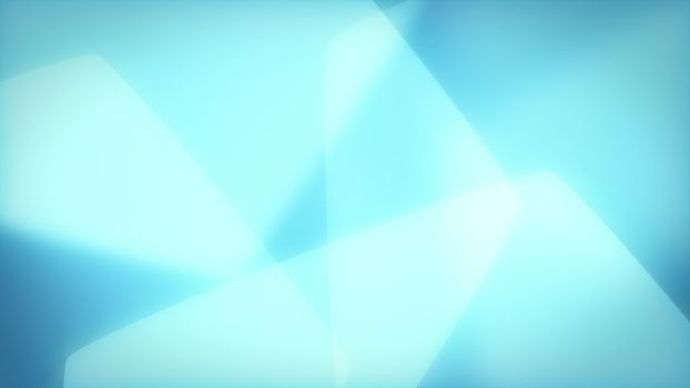 3d illustration of pentagons on the light blue background. 