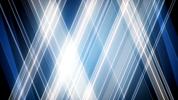 Abstract lines crosses each other on a dark blue background. 3d illustration.