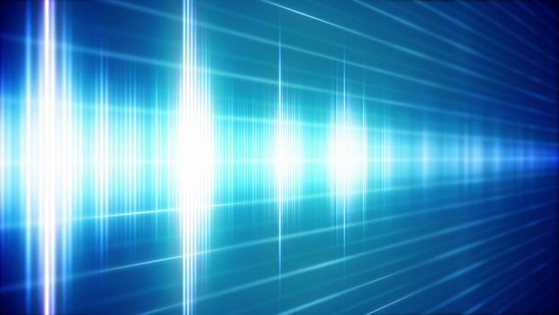 3d illustration of Blue Digital sound wave in perspective view. Abstract background related with music or voice concept.