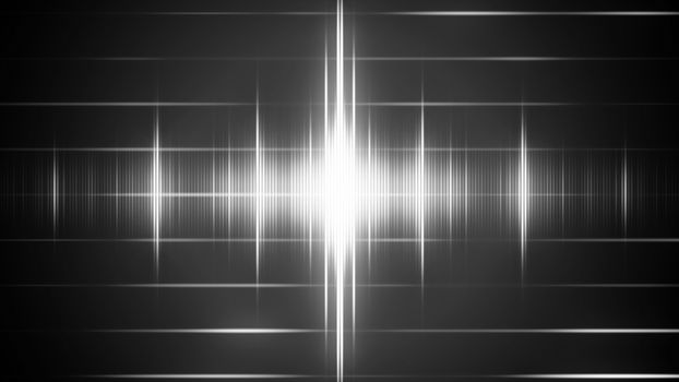 3d illustration of Radio transmission in digital sound form on the black background. 