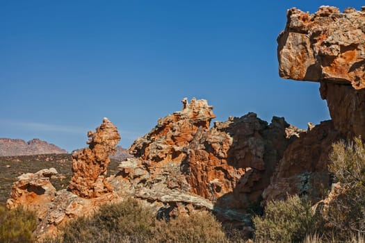 Interesting formations in the Table Mountain Sandstone of the Cederberg near the Stadsaal Caves. Western Cape. South Africa