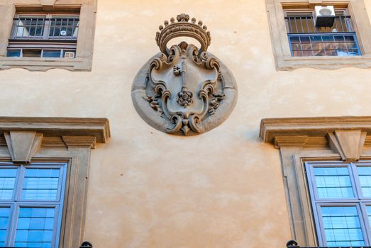 Facade detail of Medici home. Powerful Tuscan Dynasty. Florence, Tuscany, Italy.