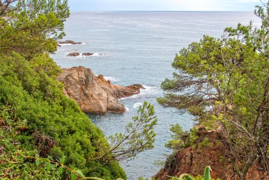 Sea view from Santa Clotilde gardens, Catalonia. Spain