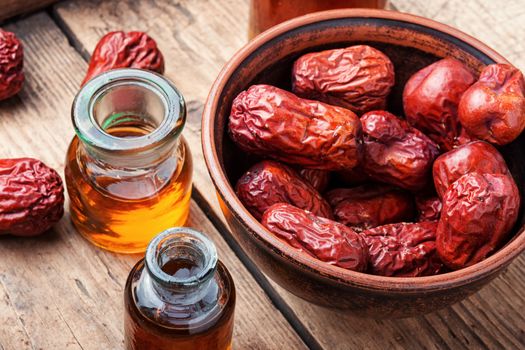 Healing tincture from unabi fruit or jujube.Chinese medicine