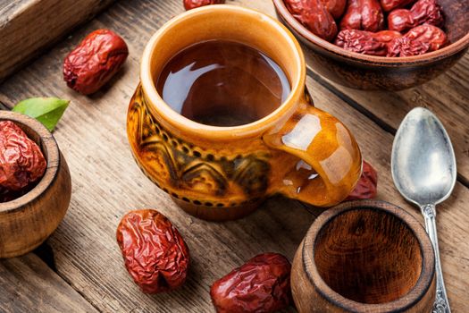 Medicinal tea from unabi or jujube.Herbal medicine.Chinese traditional medicine.