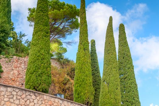 Santa Maria de Montserrat Abbey in Monistrol de Montserrat, Catalonia, Spain. Famous for the Virgin of Montserrat.