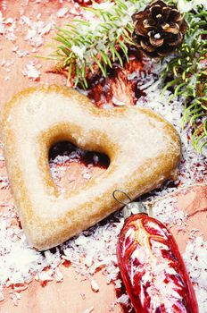 Christmas homemade gingerbread or cookies.Holiday gingerbread cookies