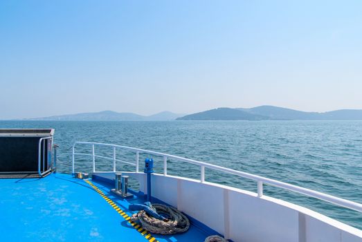 View of the Princes Islands from the deck of a passenger ship