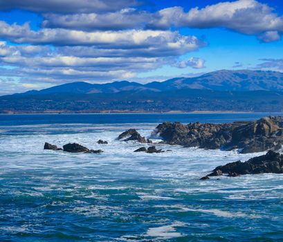 Blue Surf in Pacific Grove Near Monterey