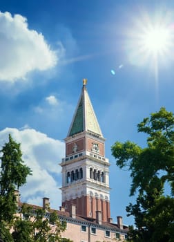 An Old Tower in Europe with sky