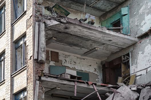dangerous place ruined collapsed school in an abandoned infected city of Chernobyl Ukraine