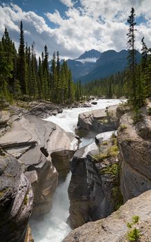 Image of the raging current on Mistaya Canyon, Banff National Park, Icefield Parkway, Alberta, Canada