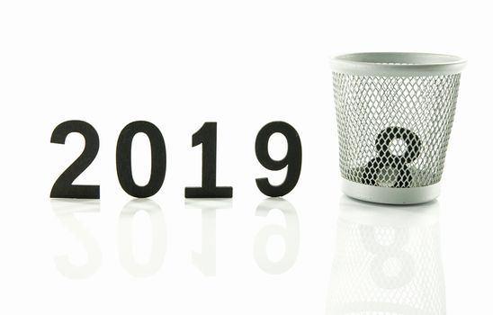 text 2018 changing in 2019 isolated on white