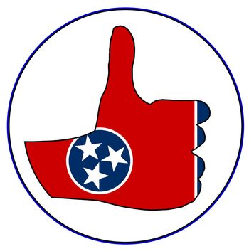 Tennessee Flag hand giving the thumbs up sign all over a white background