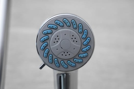 Modern shower head in modern bathroom. Shower head in bathroom with water spray or water flow. Feeling relax and enjoy in private bathroom. Fresh water flow from shower head for cleaning body dirty