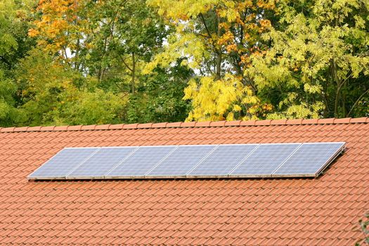 solar panels on a house roof 