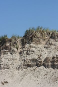a sandy cliff on the sea coast