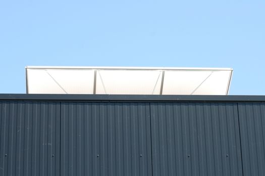 The open ventilation flap a sheet hall against the sky seen