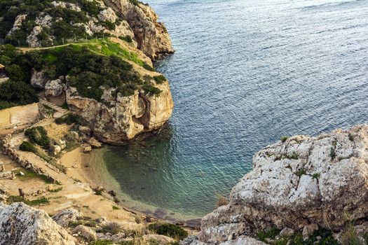 Ancient place Hraion Paradise Beach at Greece