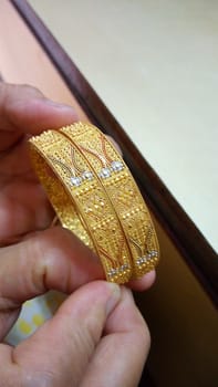 beautiful golden bangles in my collection