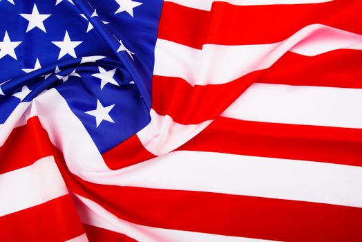 President's Day Concept, flat lay top view, America Flag background with copy space for your text