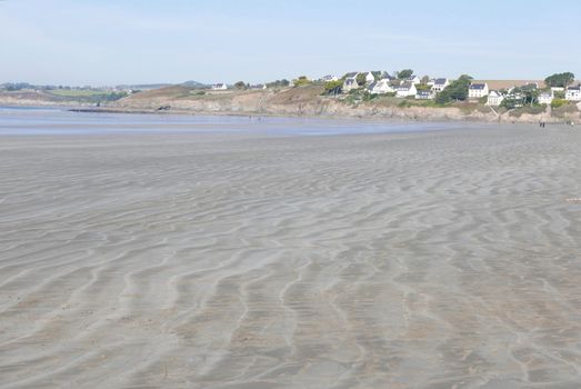sand yachting on the beach of Pentrez in finistere. sandy beach in Brittany