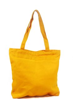 The yellow cloth bag is used for recycling.