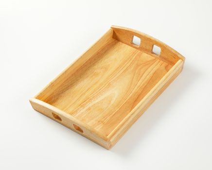 Empty rectangle wooden serving tray