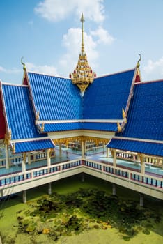 Thailand pavilion is surrounded by water