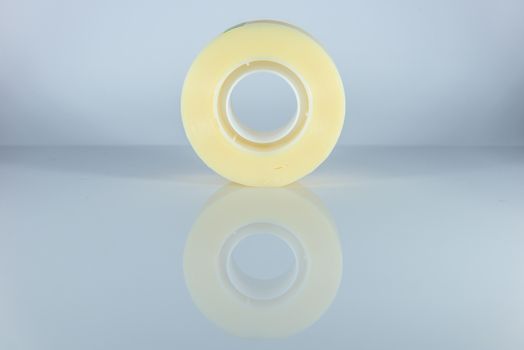 Sticky tape roll on white background.