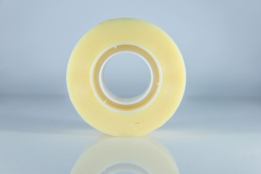 Sticky tape roll on white background.