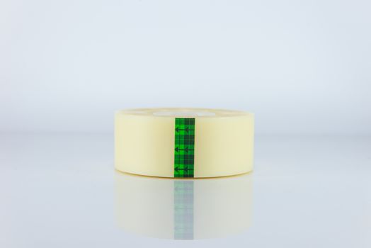 Sticky tape roll on white background.