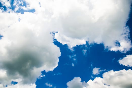Clouds and blue sky for background.