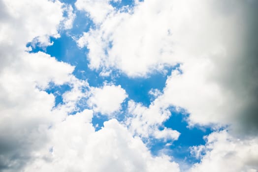 Clouds and blue sky for background.