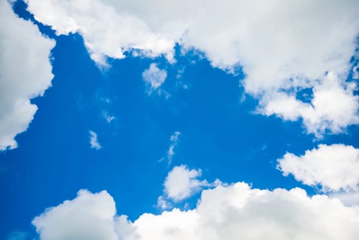 Clouds and blue sky for background.