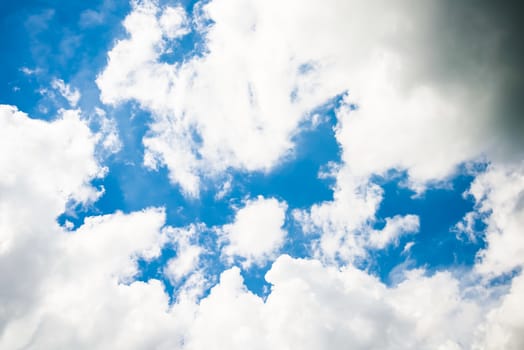 Clouds and blue sky for background.