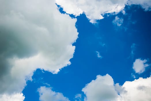 Clouds and blue sky for background.
